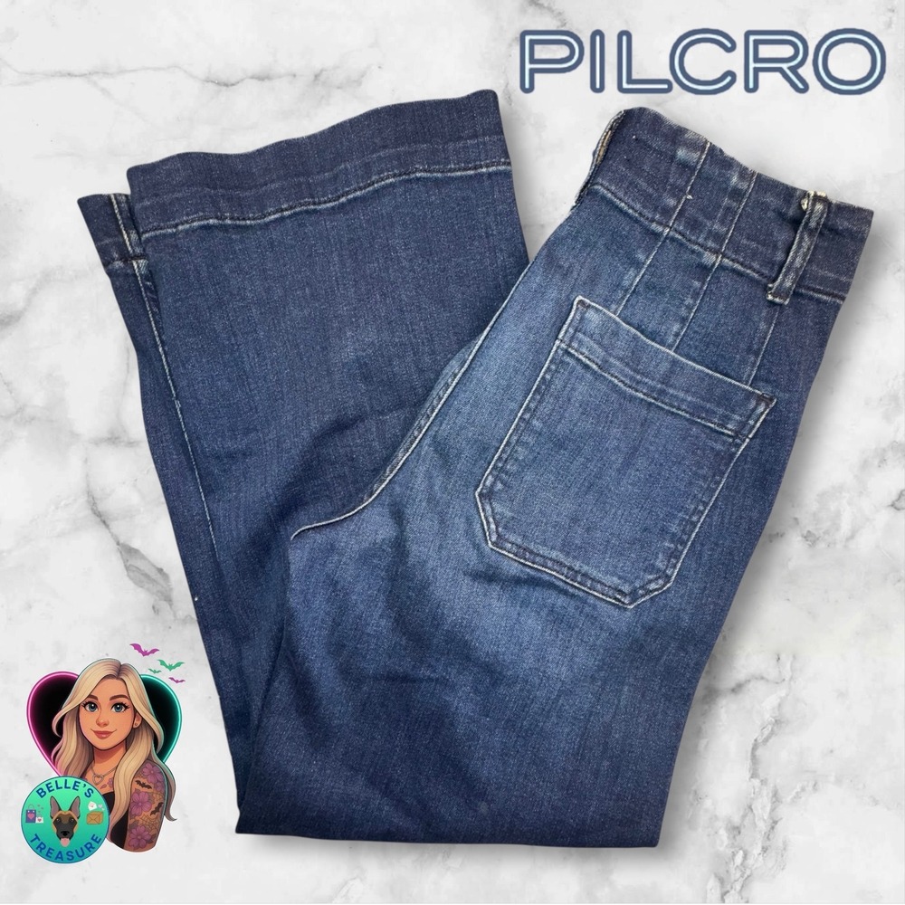 PILCRO Jeans Womens 28 The Skipper High Rise Wide Leg Ankle Flare Stretch 28x26